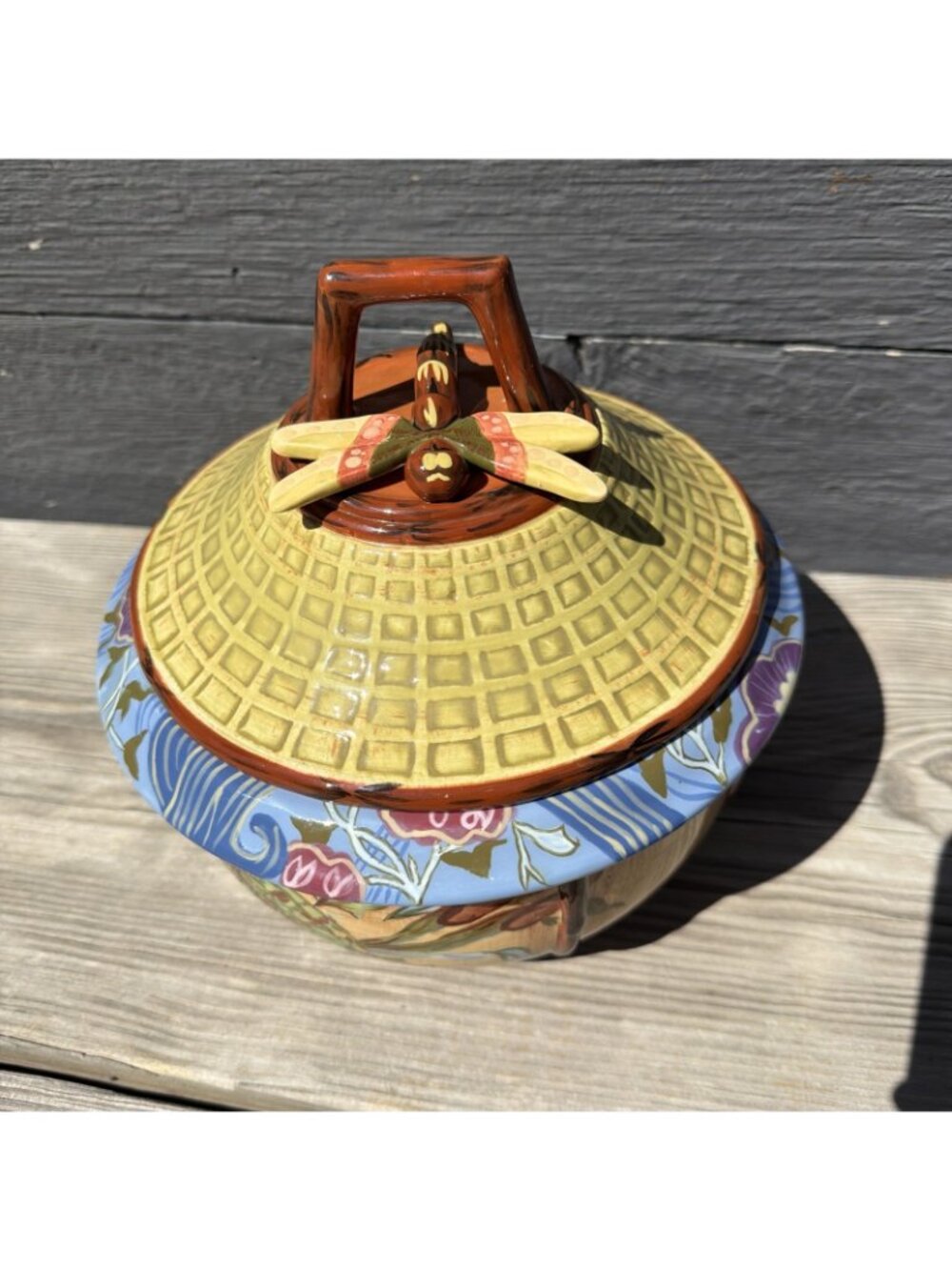 Tracy Porter The Marsh Collection Covered Tureen Turtles Dragonfly ~9" Dia. - Picture 2 of 16